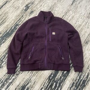 Carhartt High Pile Sherpa Fleece Jacket Women's Size Medium Purple Full Zip